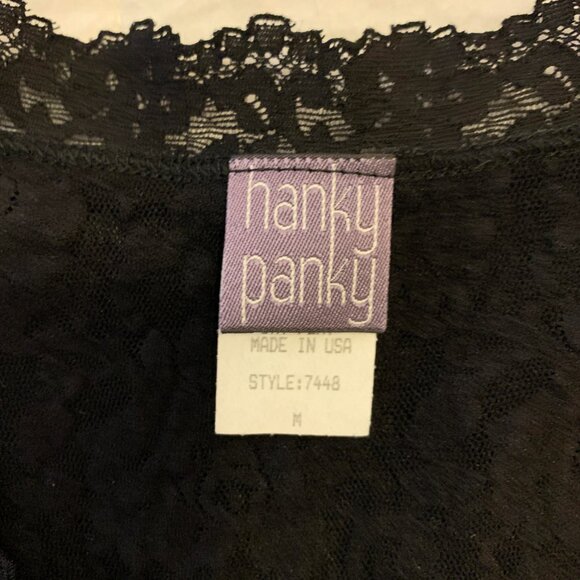 Hanky Panky Lace Wrap Tank Top, VTG Black, Size M - Picture 4 of 6